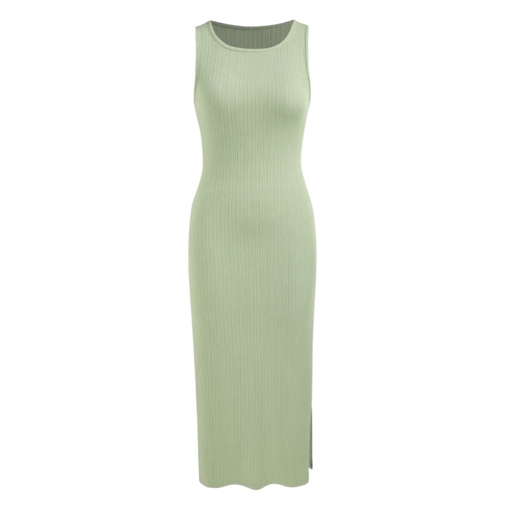 Cider Sleeveless Light Green Midi Dress